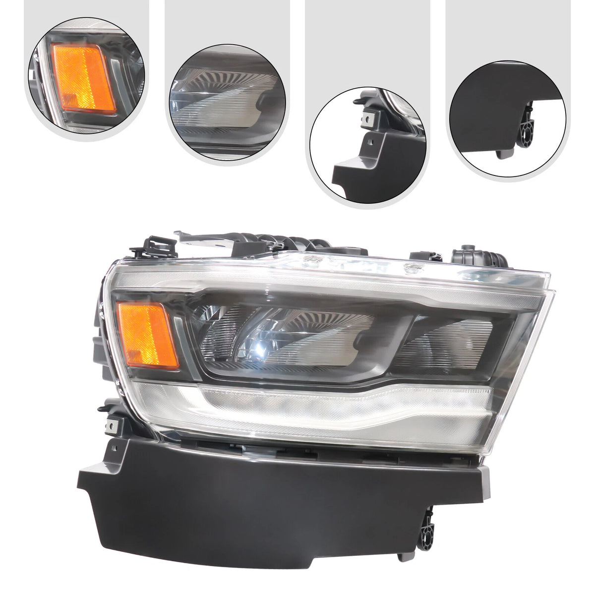 Right Side Front Headlight for Dodge Ram 1500 (2019–2022) 68316082AH Full LED