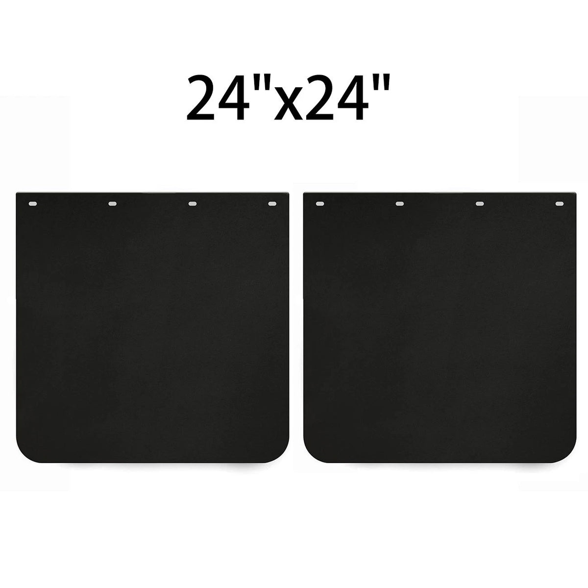 2X Mud Flap Hanger with 24"x24" Mud Flaps for Semi Truck (305kits-BF24x24-5mm)