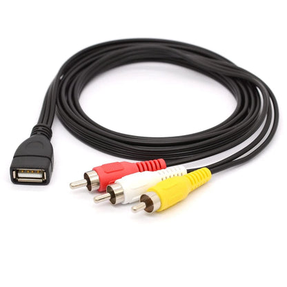 USB to 3 RCA Cable for Universal Use (1.5m / 5 feet)