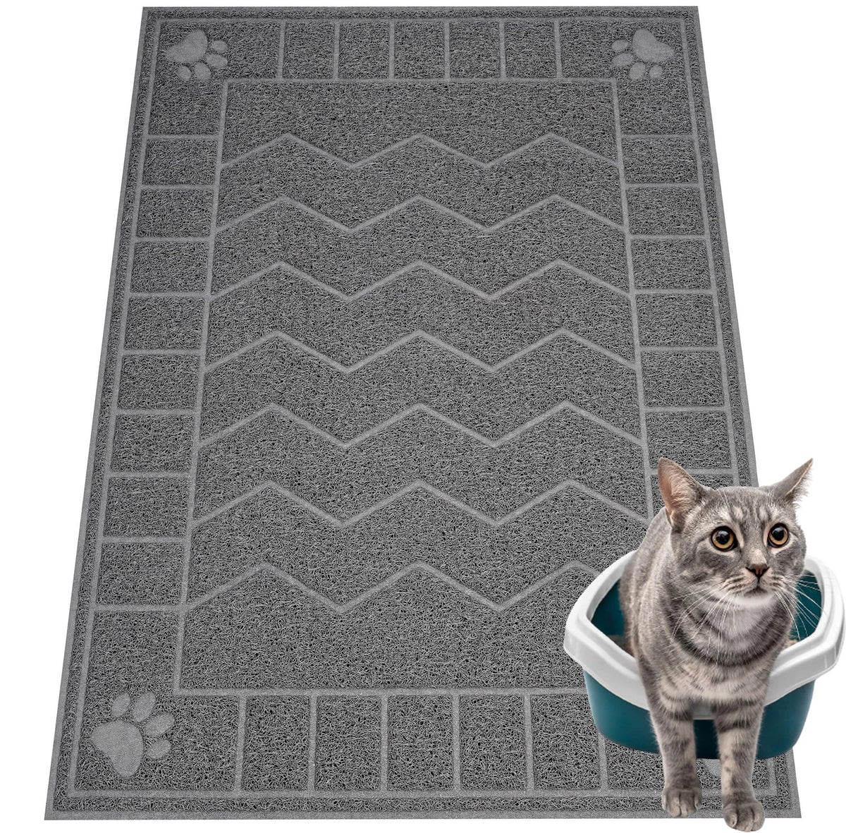 XL Large Cat Litter Box Mat Pad for Easy Cleaning