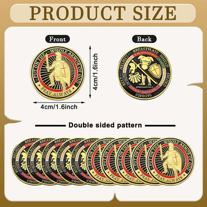 20 Pcs Armor of God Coins Metal Christian Challenge