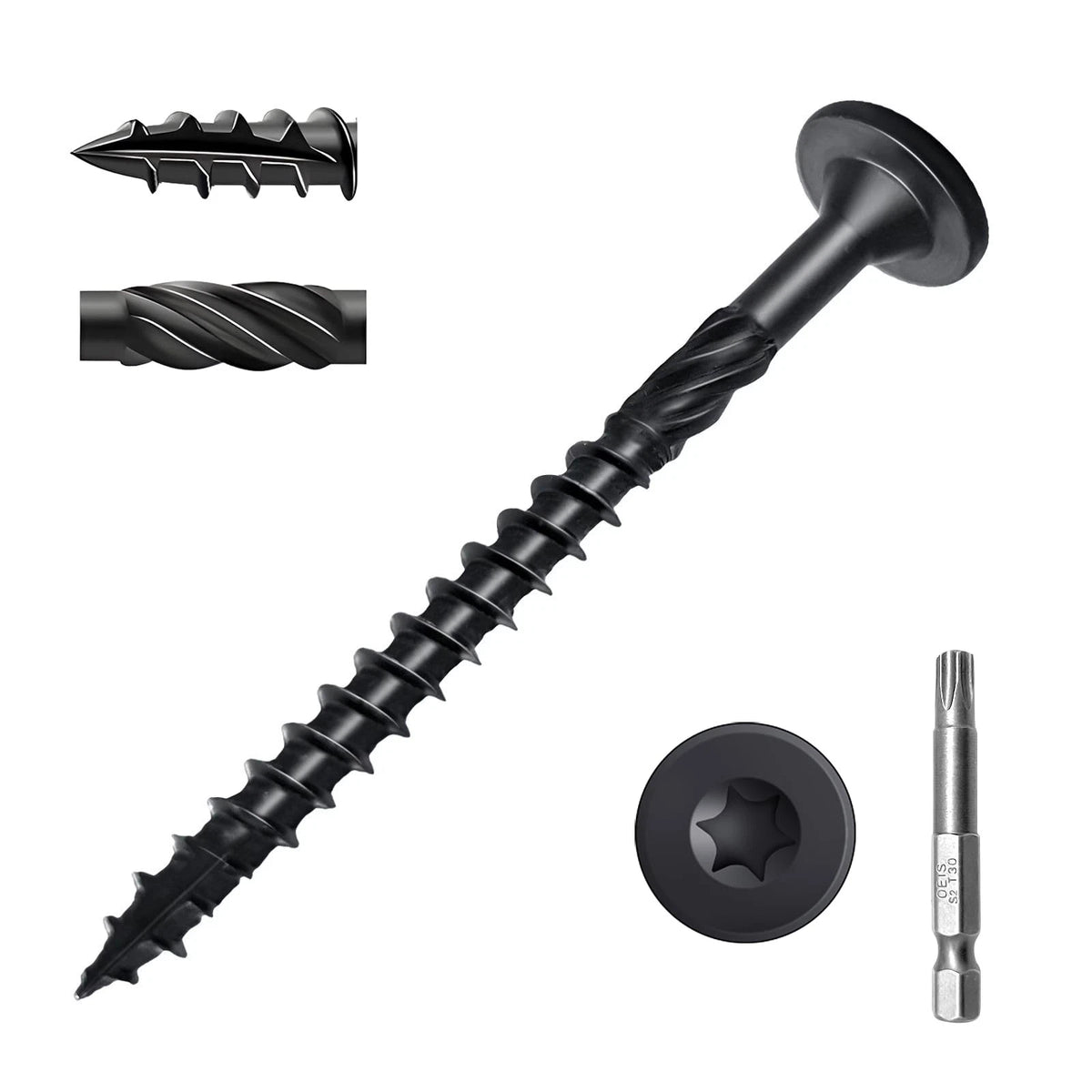50Pcs 6 Inch Rust Resistant Deck Screws for Structural Wood