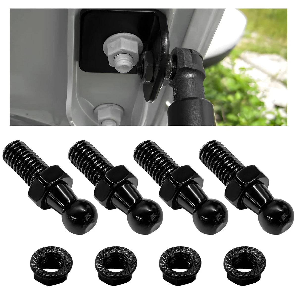 4X 10 mm Ball Studs with Hardware Nuts for Universal Applications