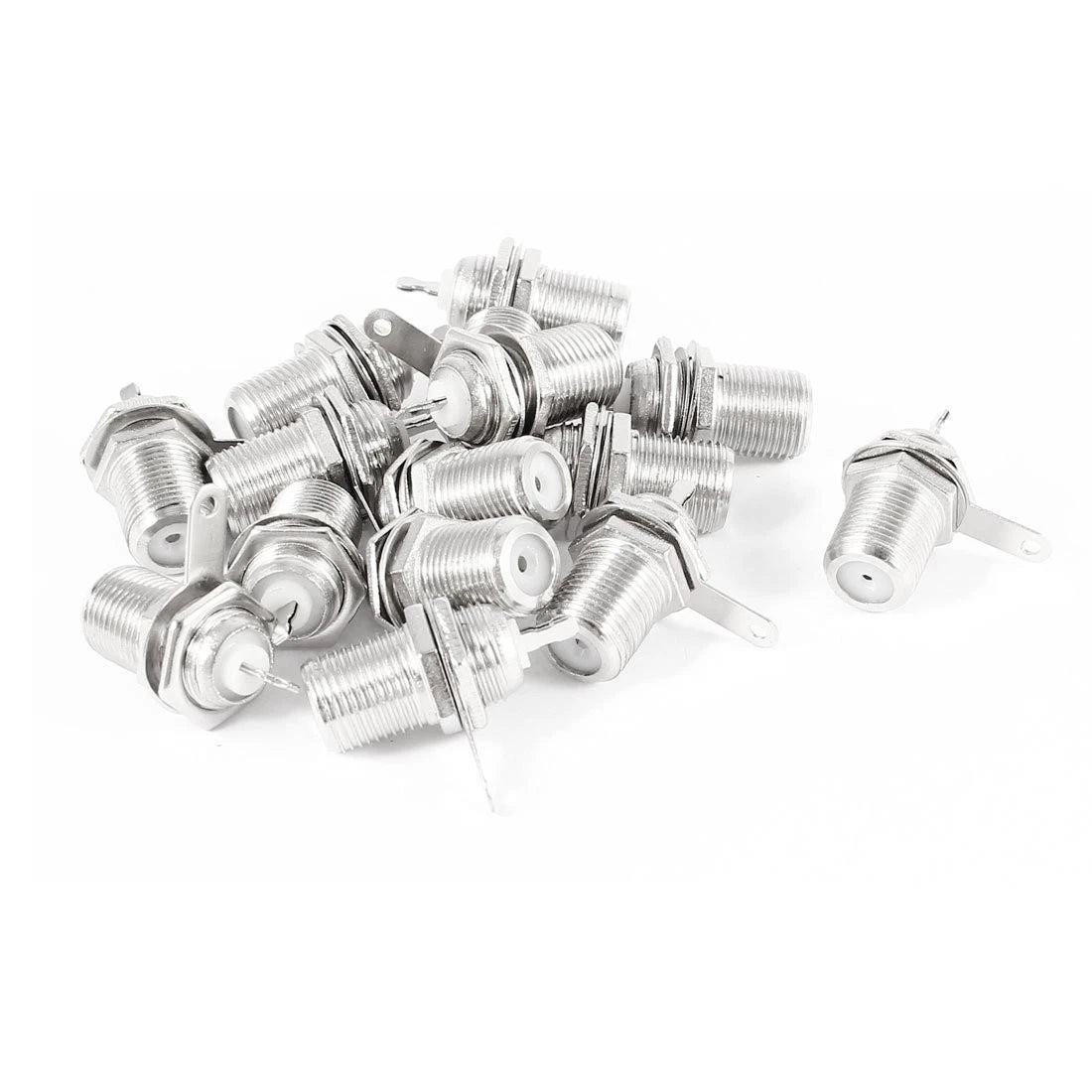 15 Pcs F Type Chassis Panel Mounted Socket Female Soldering Connector