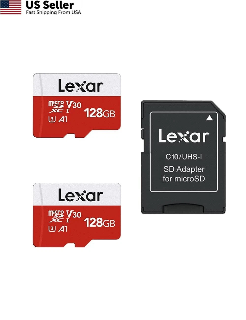 2X Lexar E-Series 128GB Micro SD Card microSDXC UHS-I