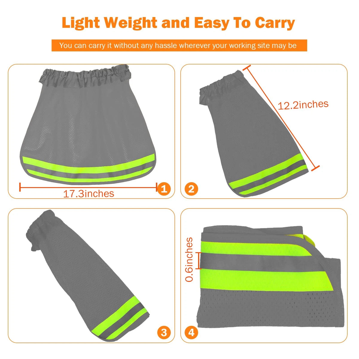 2X Hard Hat Sun Shade for High Visibility Neck Shield (Mesh)
