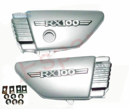 Side Panel Set for Yamaha RX100 (1985–1996) Silver Plastic