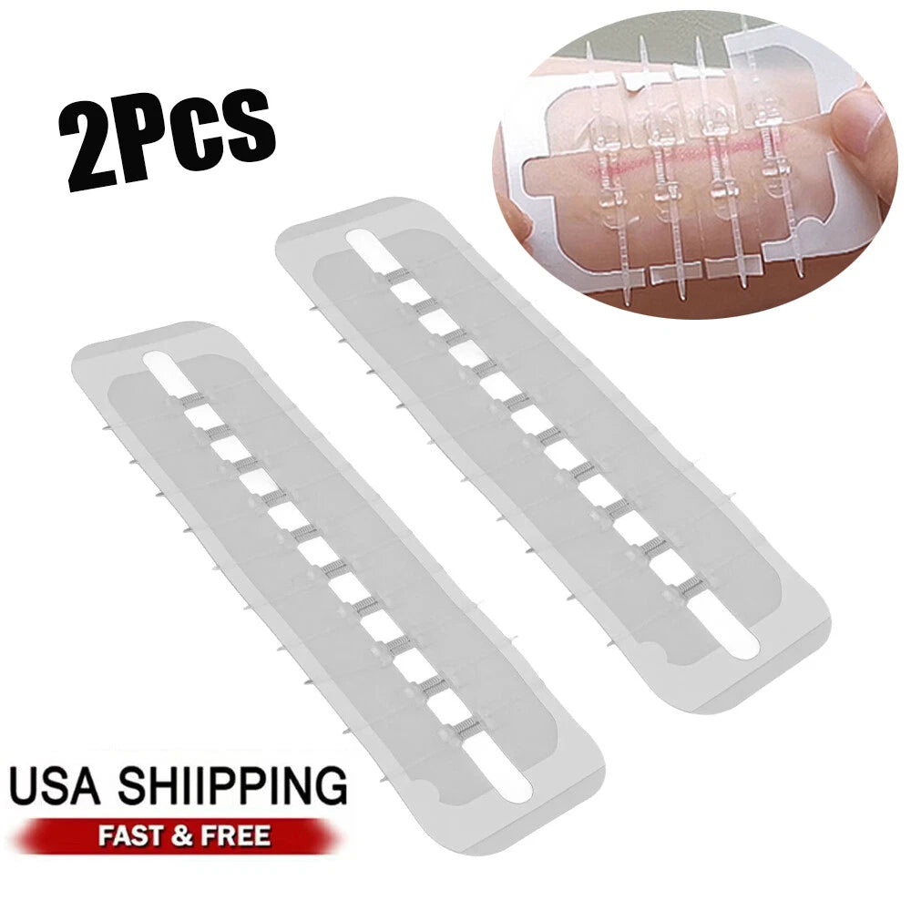 2Pcs Wound Closure Strips for Emergency Protection Zip Stitch Sutures