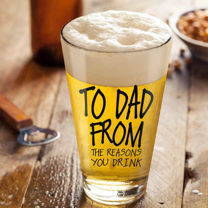 16 oz Beer Glass for Dad Gifts from Daughter (Christmas Stocking Stuffer)