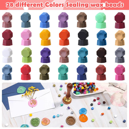 728pc Sealing Wax Beads Set for Letter Stamp (28 Colors)