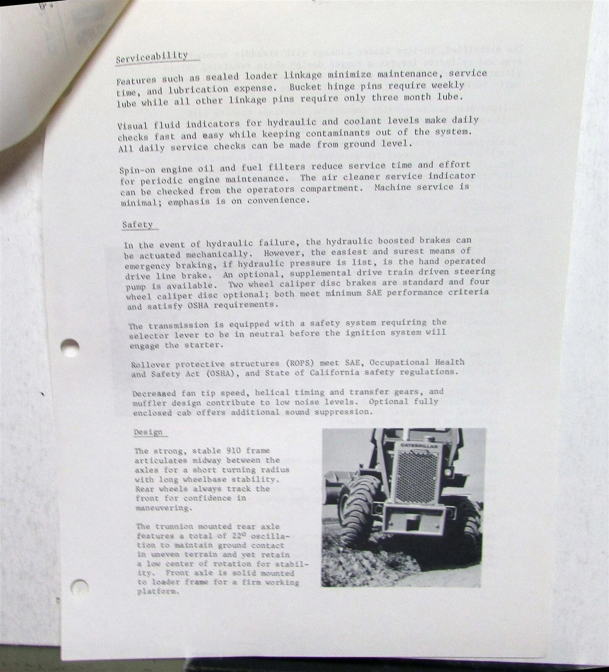 Caterpillar 910 Wheel Loader Parts (1973)