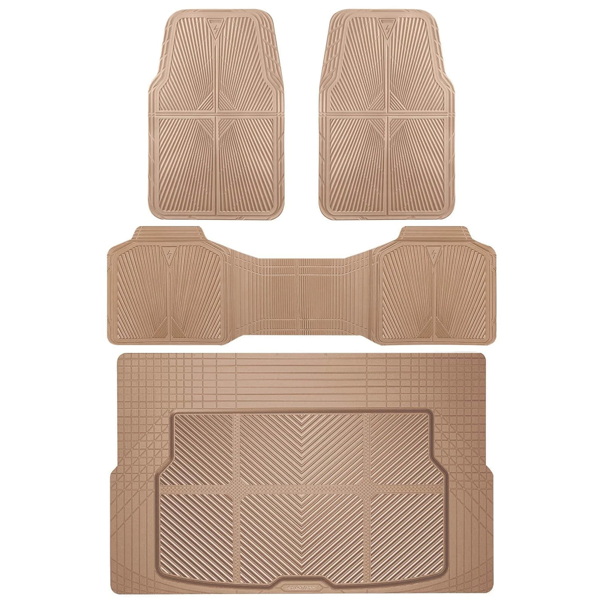 Set of 4 Beige Rubber Floor Mats & Cargo Liner for