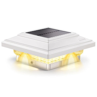 4x Solar Post Lights for Outdoor Use (Waterproof, 50 Lumens, 2 Modes)