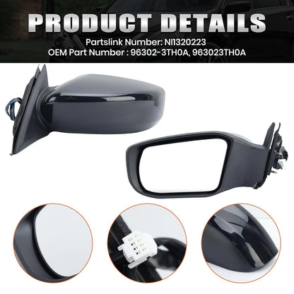 Left Driver Side Mirror for Nissan Altima (2013–2018) Power Glass Replacement