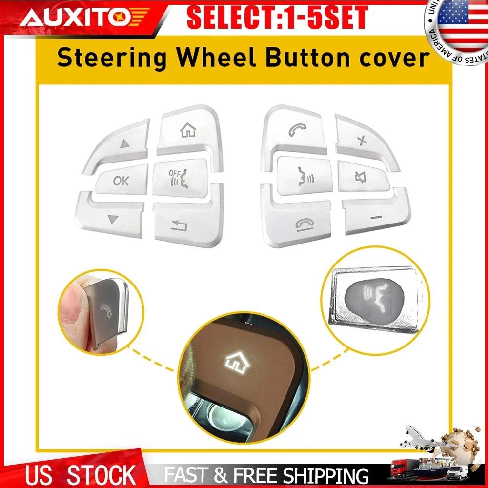 Silver Trim Steering Wheel Button for Mercedes A B C Class GLC CLA 2012-2020