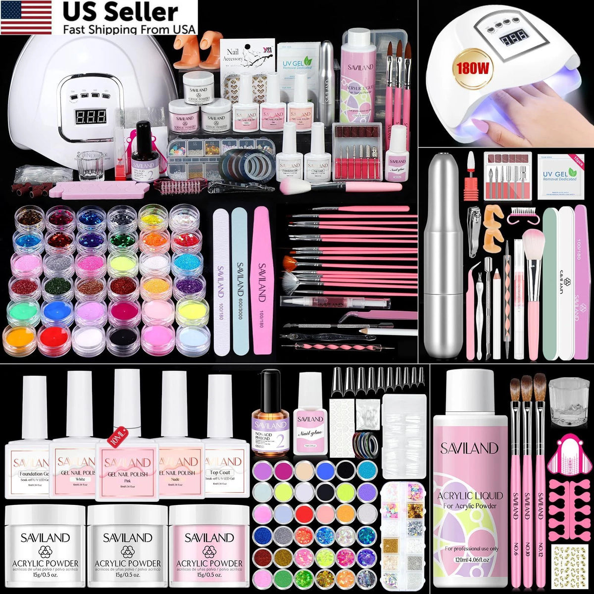 Acrylic Nail Kit for Beginners (458 pcs, Multicolor)