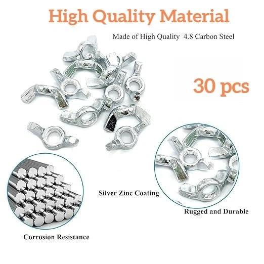 30 Pcs 1/4"-20 Wingnuts for Automotive Applications