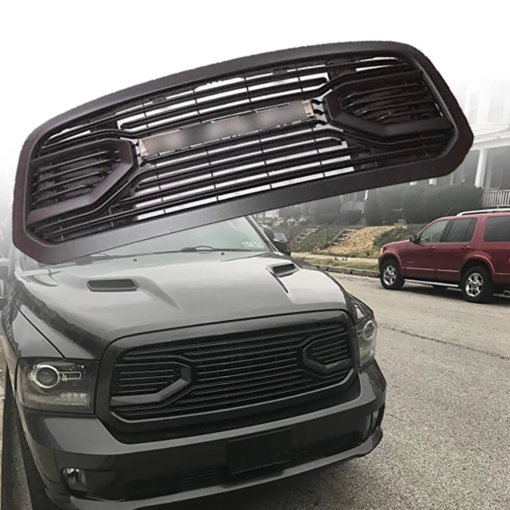 Front Bumper Grille for Dodge Ram 1500 Big Horn (2013–2018) Matte Black
