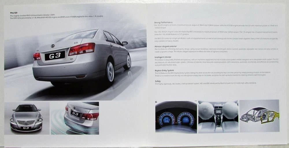 Sales Folder for BYD G3 (2010–2011)