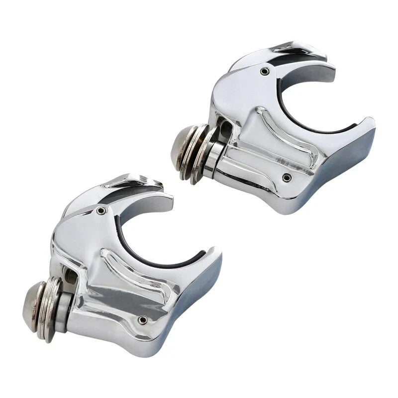 Pair of 39mm Windshield Clamps for Quick Release on Harley Dyna 2006-2017