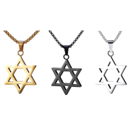 Star of Necklace Jewish Hexagram Pendant for Unisex (1/2X)