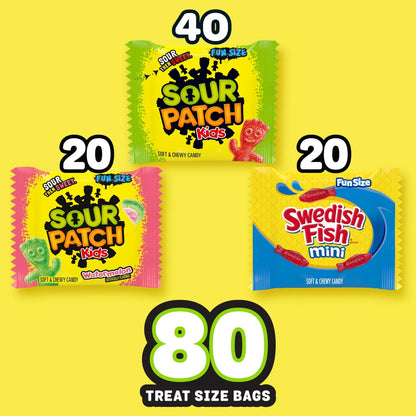 SOUR PATCH KIDS & SWEDISH FISH Mini Candy Variety Pack (Large)