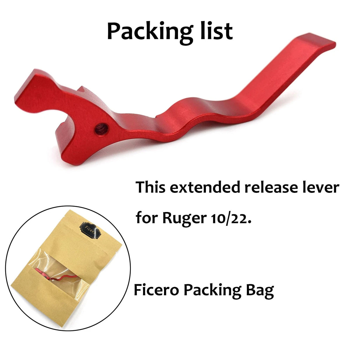 Extended Mag Release Lever for Ruger 10/22 (Red)