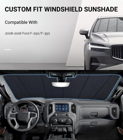 Custom Windshield Sunshade for Ford F250/F350 (2008–2016)
