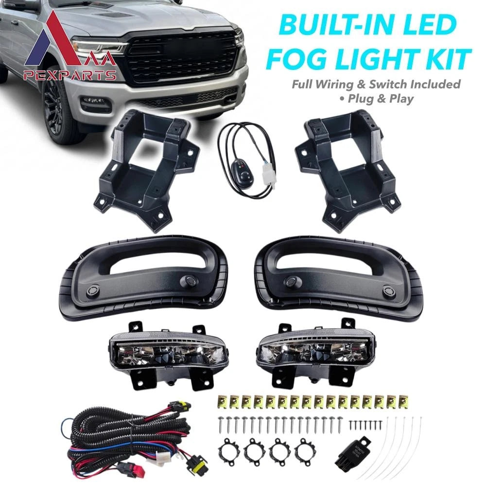 Chrome Clear LED Fog Lamps for Ram 1500 (2025–2026) 68668548AA, 68669565AA, 68669566AA