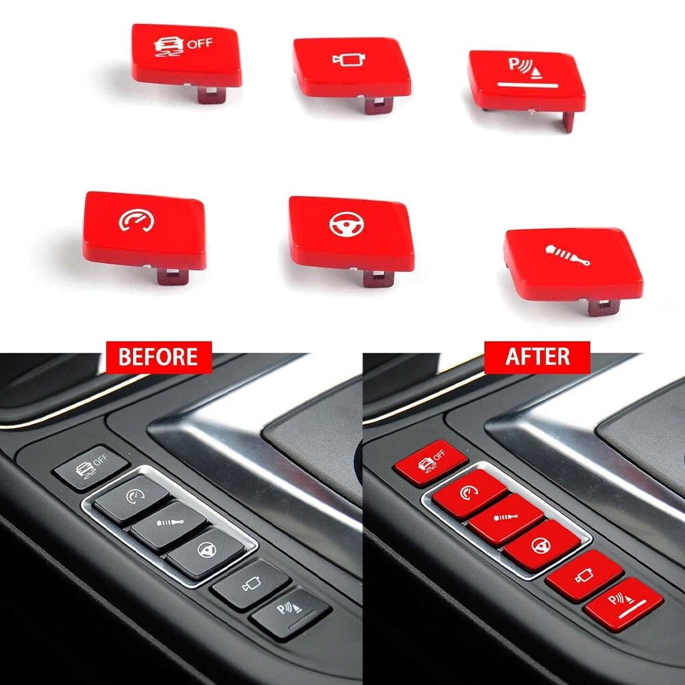 6PCS Shift Button Cover Trim for BMW M3 F80 M4 F82 (2012–2020) Red
