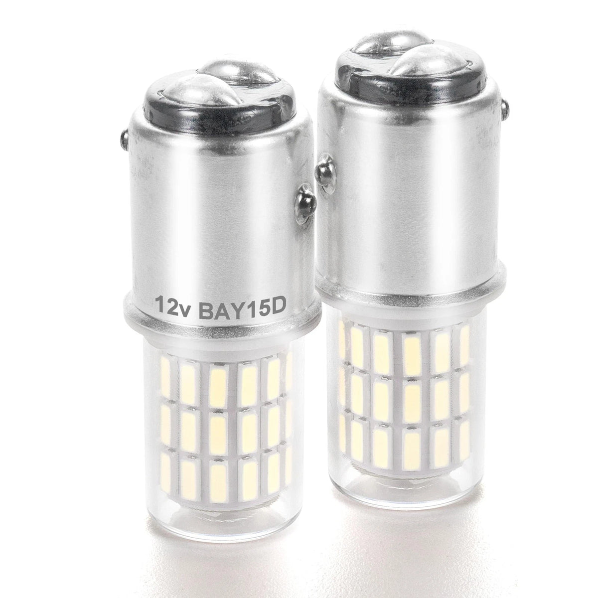 2X LED Bay15D Bulbs 3W 6000K for Stop Turn Signal Reverse Lights