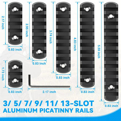 6-Pack Picatinny Rail Section Adapter for Universal Use