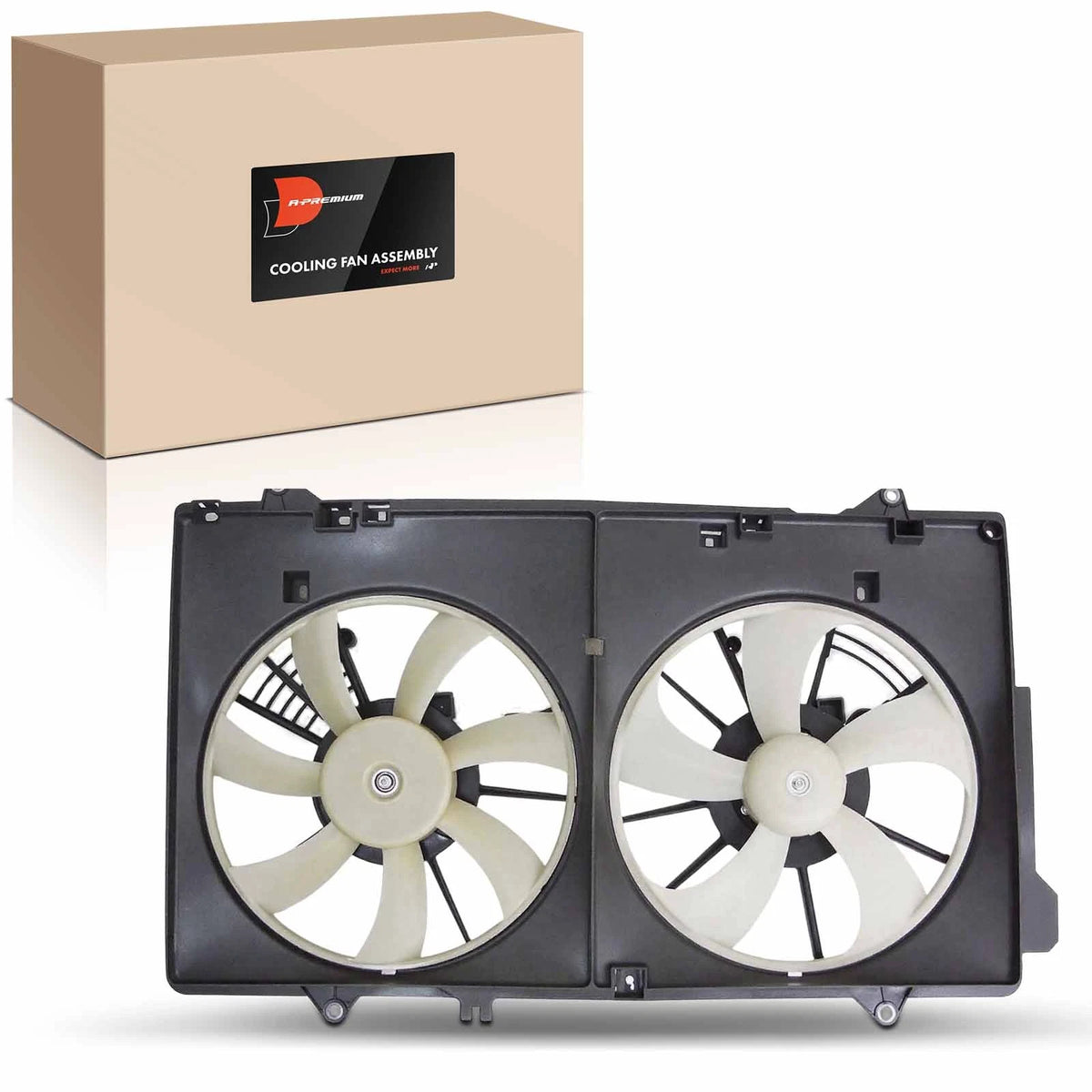 Dual Cooling Fan Assembly w/ Shroud for Mazda CX-5 (2013–2016) PE0115150, PE0115210, PE011540, PE0215140, PE0215150, 620814
