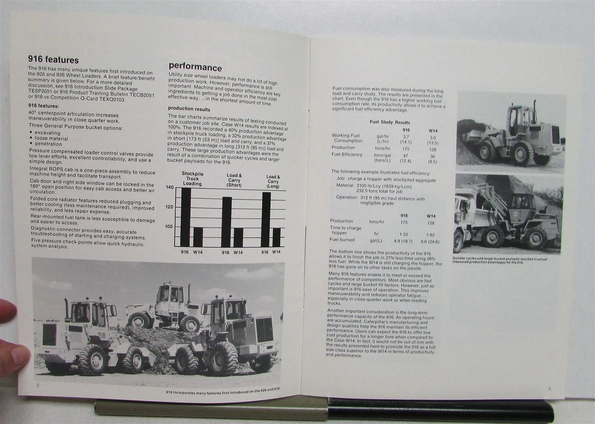 Wheel Loader Competitive Bulletin for Cat 916 VS Case W14 (1986)