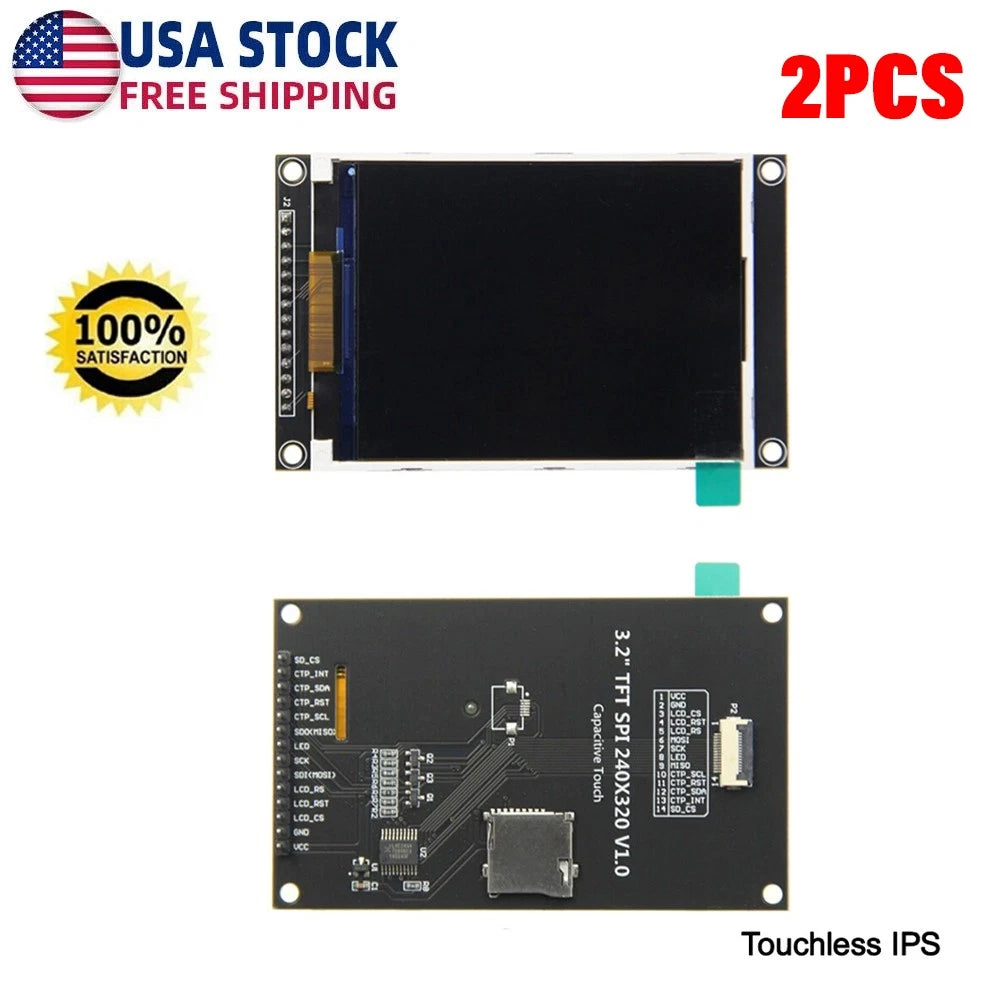2X 3.2 Inch SPI Serial TFT LCD Display Module IPS 240x320 ILI9341V