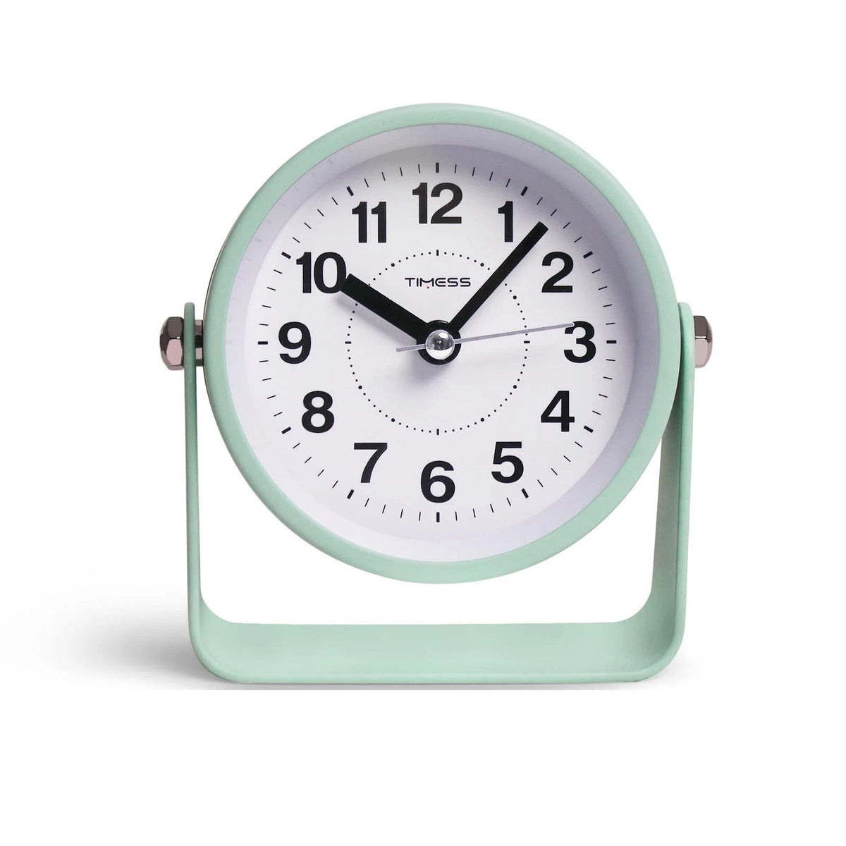 Analog Alarm Clock for Small Space (Silent Non-Ticking, Green)