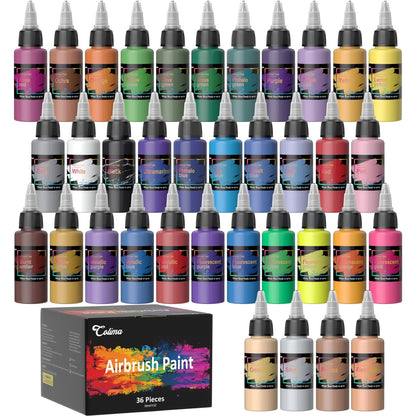 36 Colors Opaque Airbrush Paint for Automotive Use (Pack of 36)