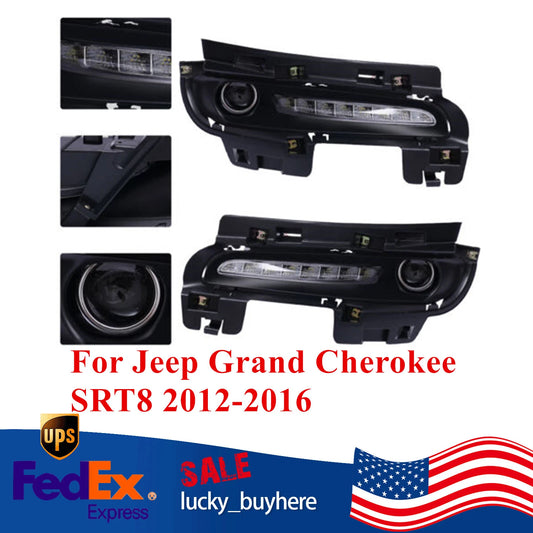1 Pair LED DRL Fog Lights for Jeep Grand Cherokee SRT8 (2012–2016)