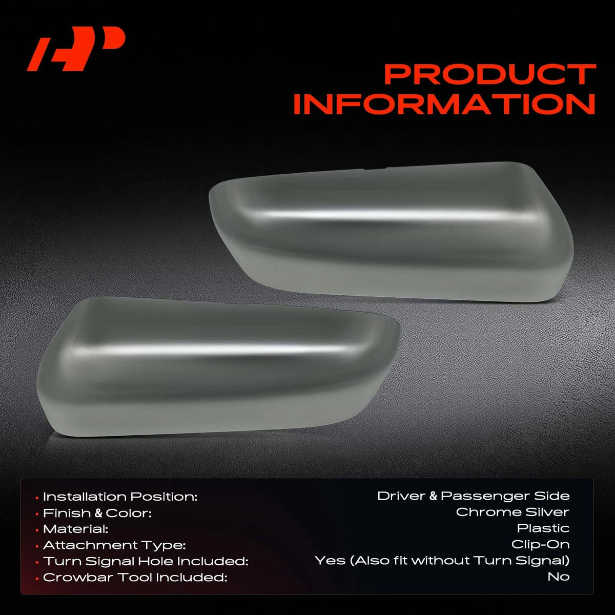 Set of 2 Chrome Side View Mirror Cover Caps for Ford F-150 (2009–2014) - 9L3Z17D742CA, 9L3Z17D743CA