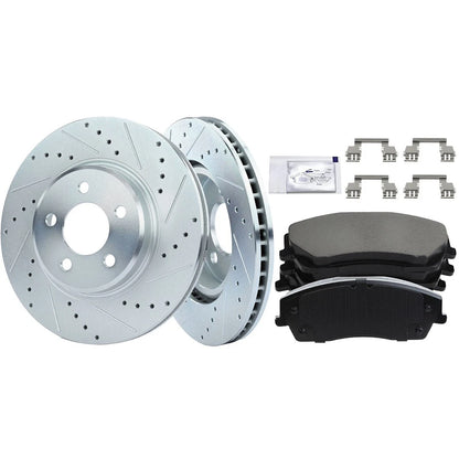 2X Brake Disc and Pad Kit Front for Dodge Challenger Chrysler 300 (2012–2021) - 18117909, S53022, P1056