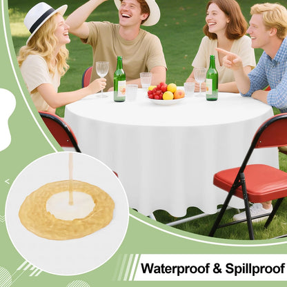 4 Packs Disposable Waterproof Tablecloths 84" Round
