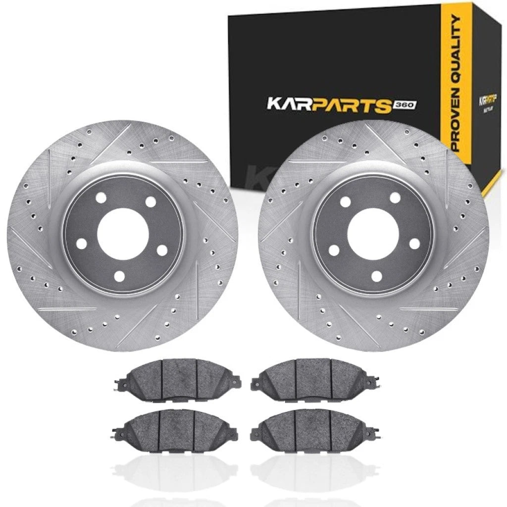 Rotor Set for Infiniti QX60 (2014–2020) ALX-PAU-DF-7512-67125-CLA2, Drilled and Slotted