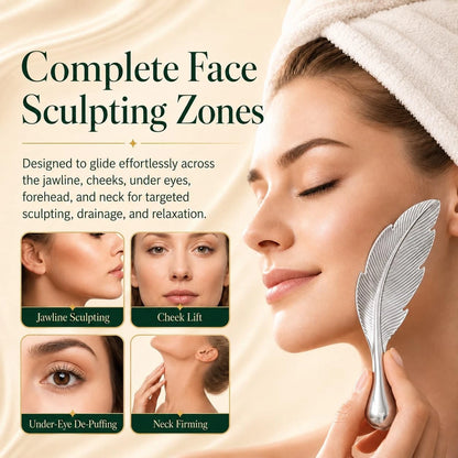 Stainless Steel Gua Sha Tool for Face (Cooling 125 × 35 × 3 mm, Silver)