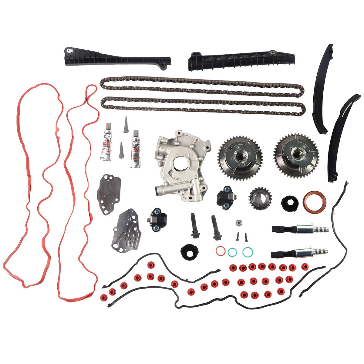 Timing Chain Cam Phaser Solenoid Valve Oil Pump Kit for Ford F-150 (2004–2008)