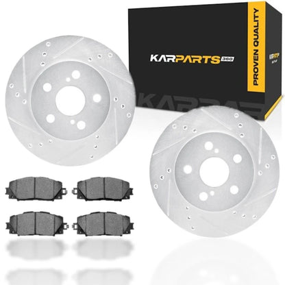 Rotor Set with Brake Pads for Toyota Prius AWD-e (2019–2022) ALX-PAU-DF-7512-76185-CLA3