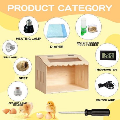 Wooden Chicken Brooder Box Kit (15.7 x 11.8 inches)
