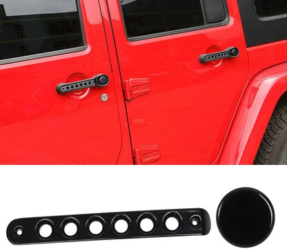 5X Door Grab Handle Cover + Push Button Knobs Trim for Jeep Wrangler JK (2007–2018)