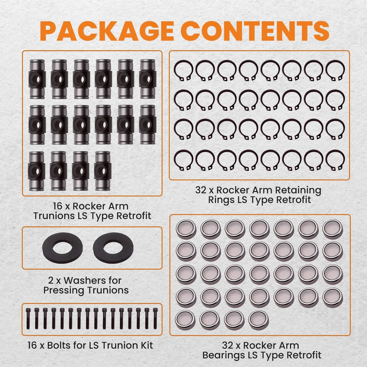 LS1/LS2/LS3/LS6/LS7 Rocker Arm Trunion Kit (4.8–7.0)