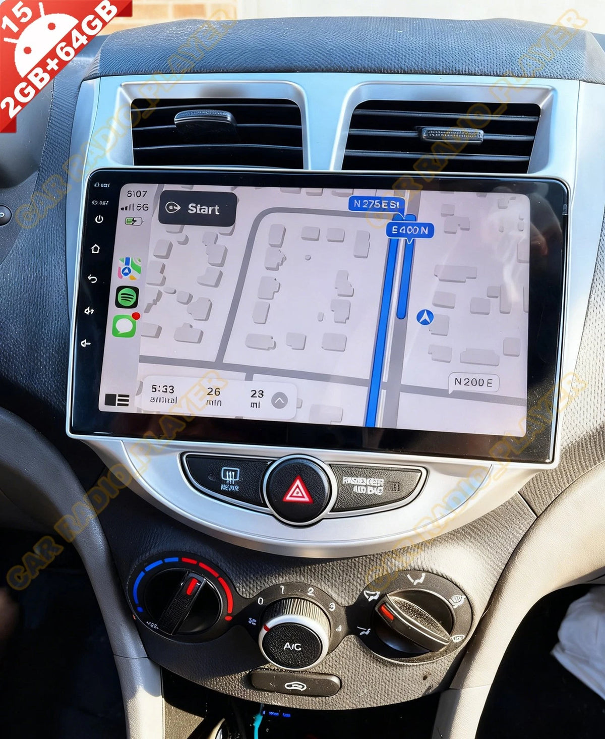 2G+64G Android 15 Car Stereo for Hyundai Accent (2012–2017) w/Wireless Carplay