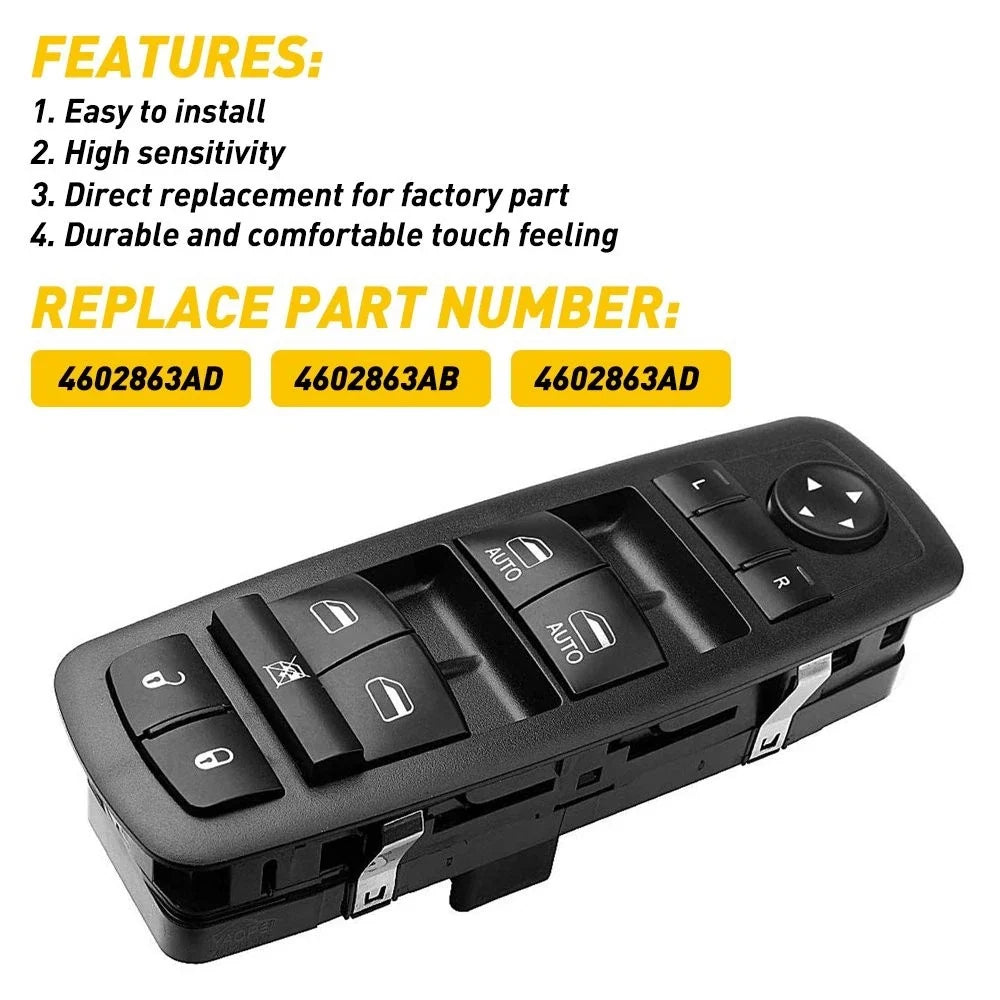 Door Window Switch Panel Control Bezel for Dodge Ram 1500 2500 3500 (2009–2010)